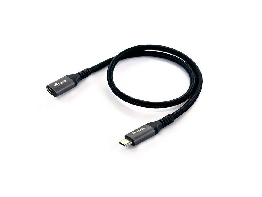 Equip USB 3.2 Gen 2 C to C Extension Cable, M/F, 0.5m, 4K/60Hz, 10Gbps, Black - 128370