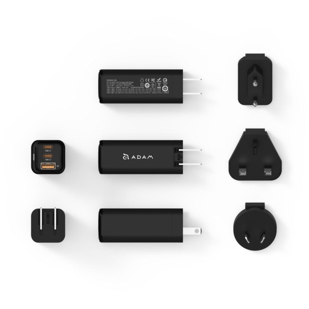 Adam Elements Omnia X6i PD/QC 66W Compact Wall Charger Black - APAADX6IUSBK