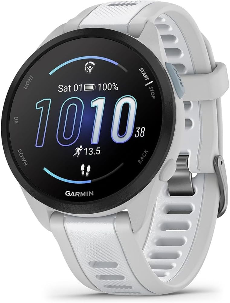 Garmin Forerunner 165 Smart Sport Watch, Mist Gray + Whitestone - 010-02863-21