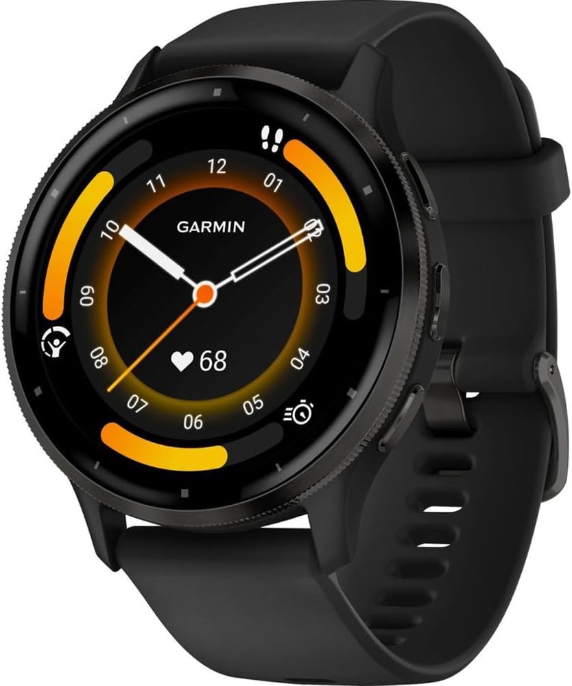 Garmin Venu 3 Health and Fitness GPS Smartwatch Steel Bezel w/Black Case (45mm) - 010-02784-01