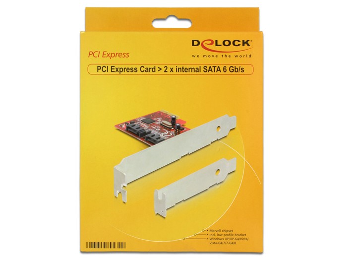 Delock PCI Express Card > 2 x internal SATA 6 Gb/s Raid 0, 1 - 89270
