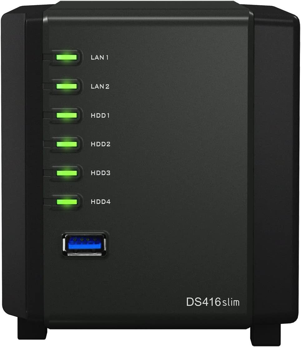 Synology 4 Bay Desktop Network Attached Storage Enclosure - DS416SLIM