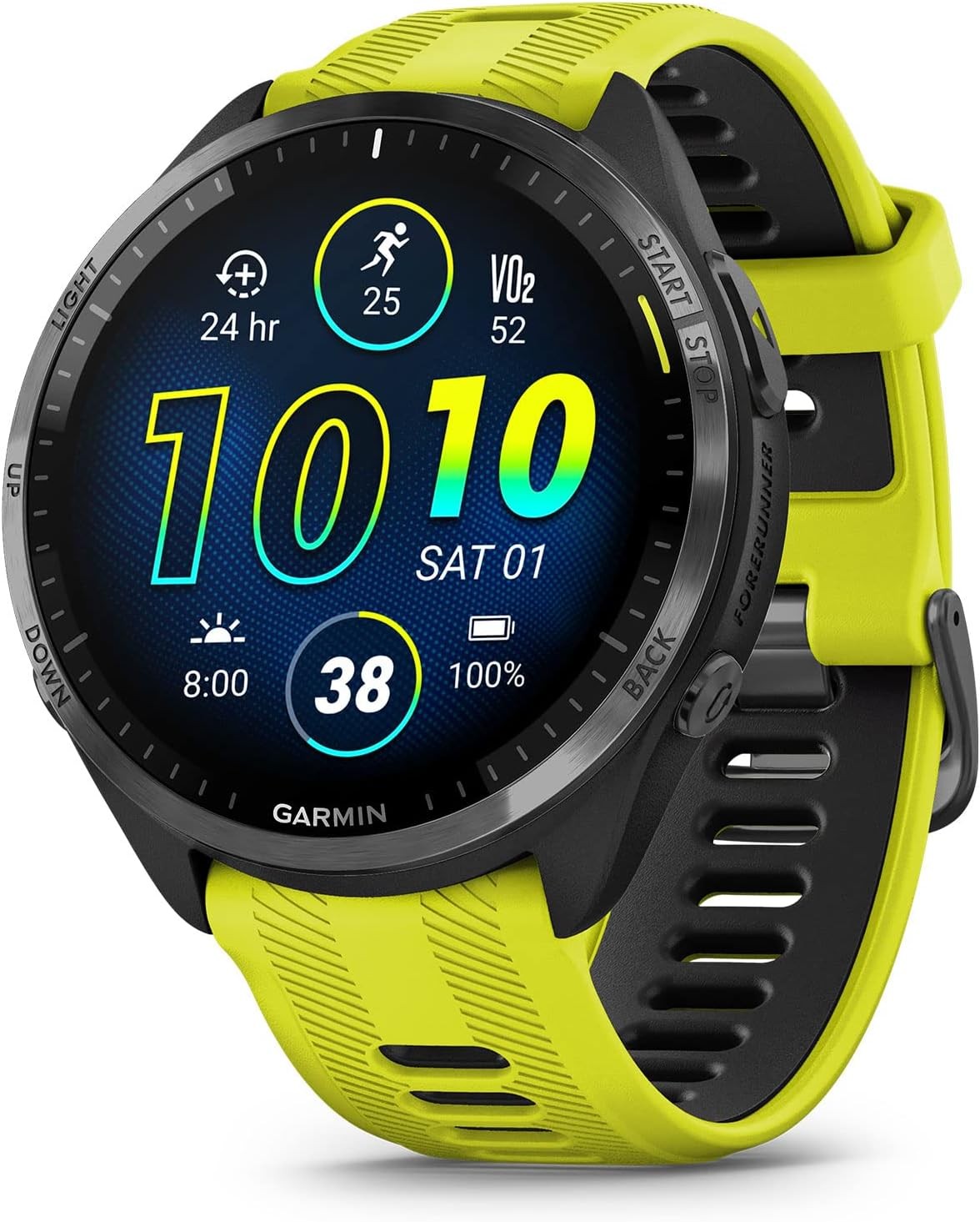 Garmin Forerunner® 965 Running Smartwatch, Colorful AMOLED Display, Training Metrics and Recovery Insights, Amp Yellow and Black - 010-02809-12