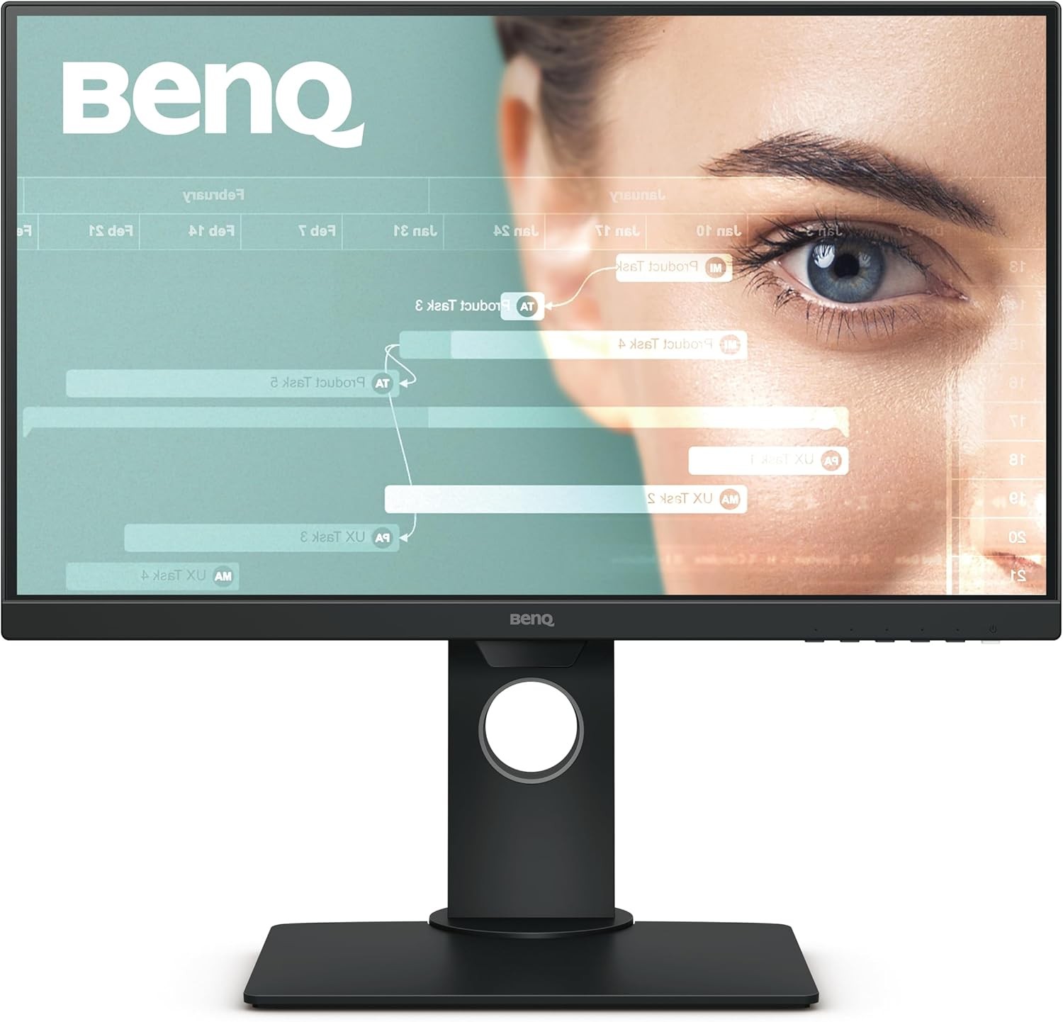 BenQ 24 Inch 1080p Eye Care LED IPS Monitor, Anti-Glare, HDMI, Height Adjustable - Black - GW2480T
