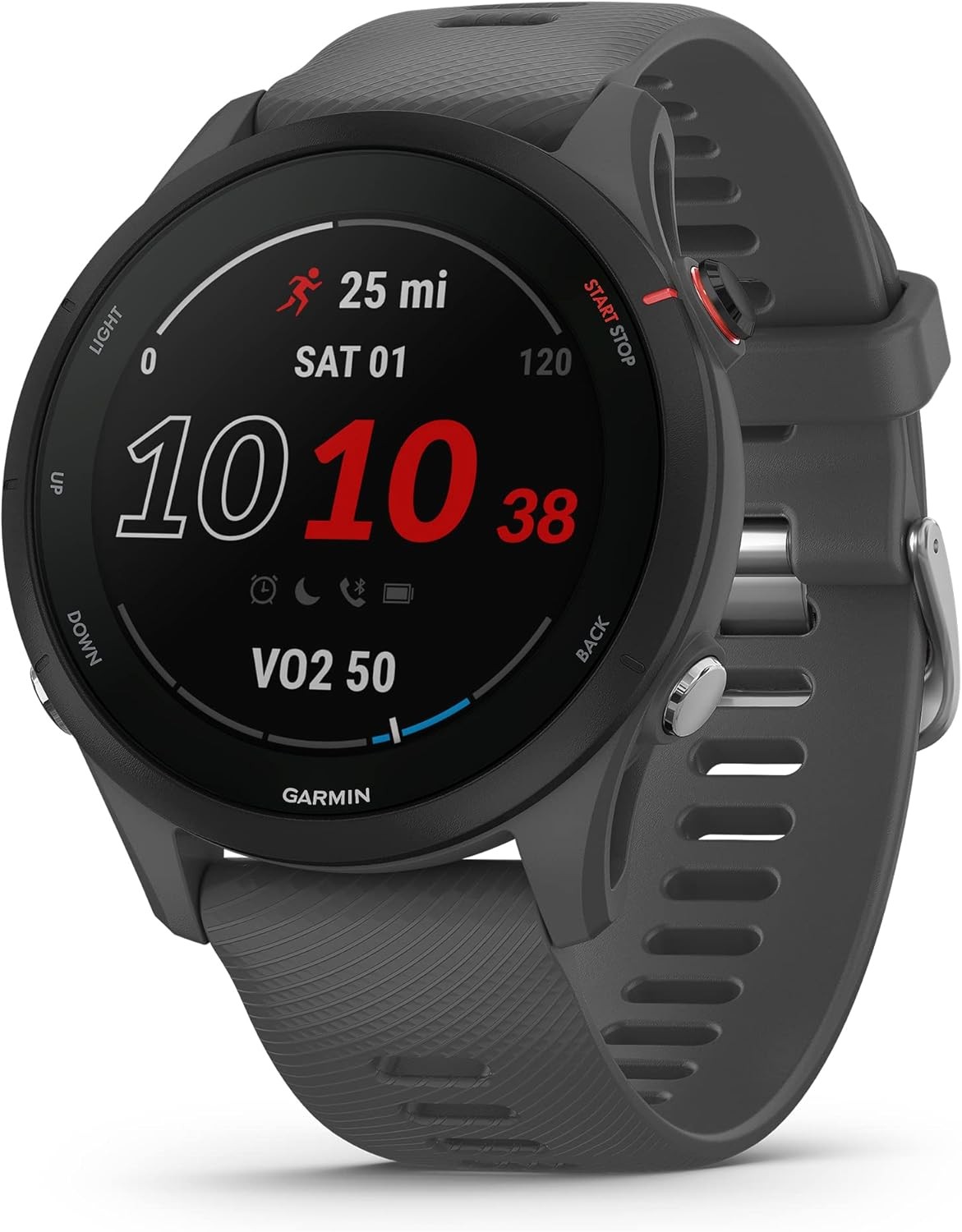 Garmin Forerunner® 255, GPS Running Smartwatch, Advanced Insights, Long-Lasting Battery, Slate Gray - 010-02641-10