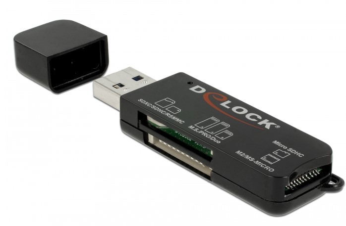 Delock USB 3.0 Card Reader for SD, Micro SD/M2, MS - 91718