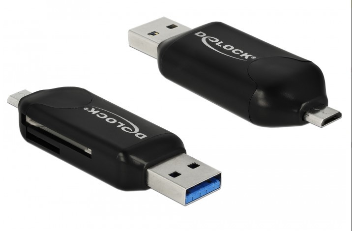 Delock USB Card reader Micro USB OTG or USB 3.0 Type -A - 91734