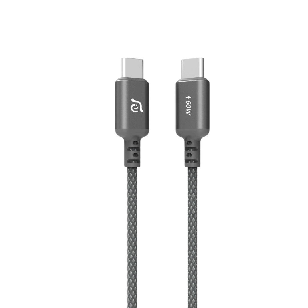 Adam Elements CASA S200 USB-C to USB-C 60W Braided Charging Cable 200 cm - Grey - ACBADS200GY