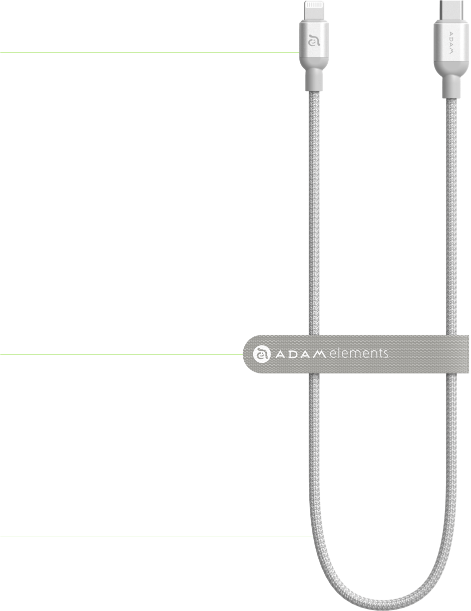 ADAM PeAk II C120B USB-C to Lightning Cable Metal Braid - ACBADCL120BSL