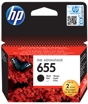 HP 655 Black Original Ink Advantage Cartridge - CZ109AE