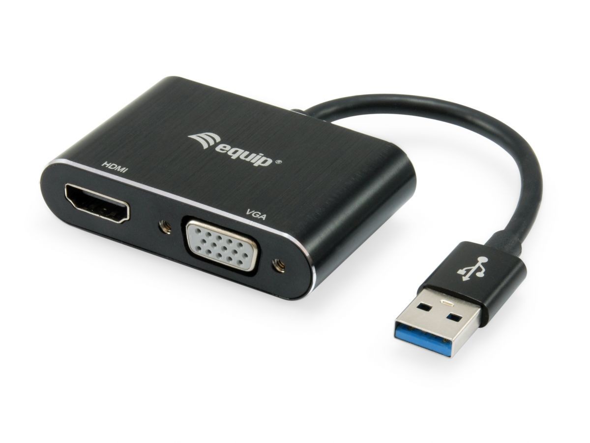 Equip USB 3.0 to HDMI/VGA (HD15) Adapter - 133386