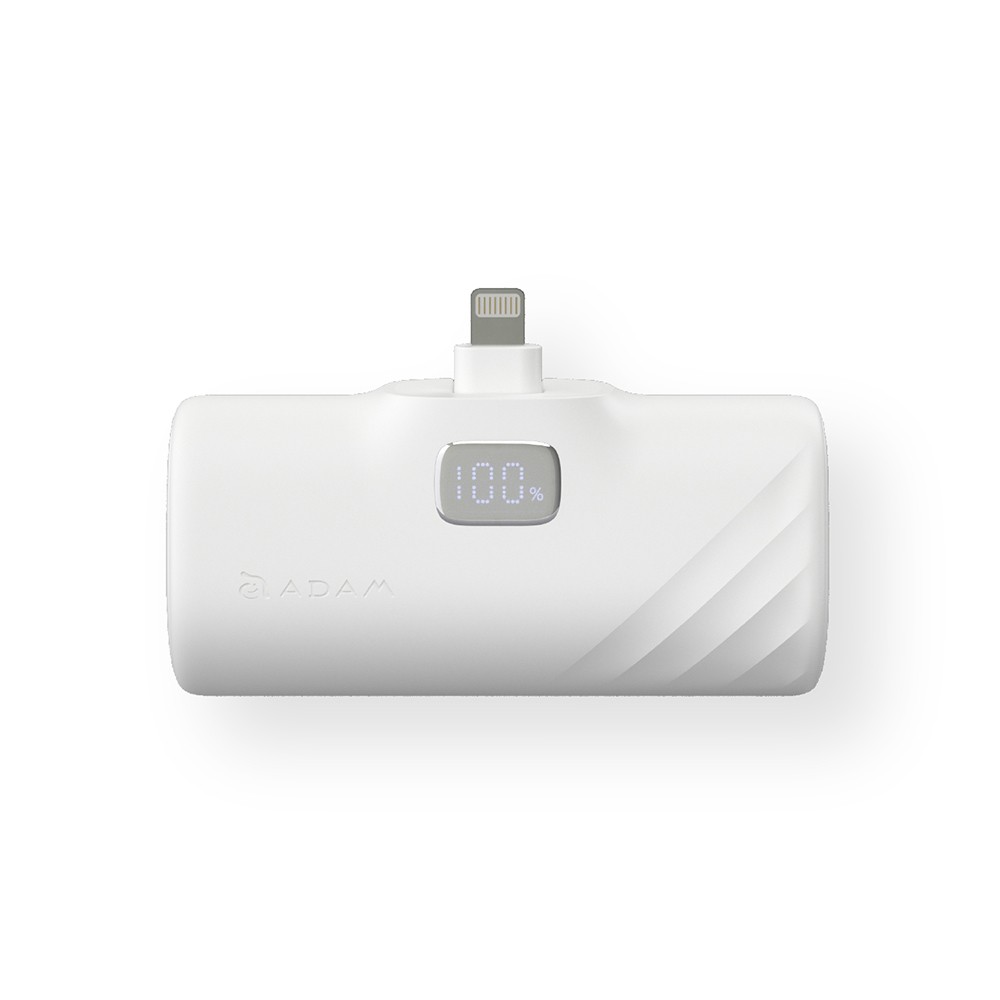 GRAVITY F5L Lightning LED Display Pocket Power Bank White - APBADGVF5LWH
