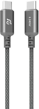 Adam Elements CASA P120 USB-C to USB-C 240W Braided Charging Cable 120 cm - Grey - ACBADP120GY