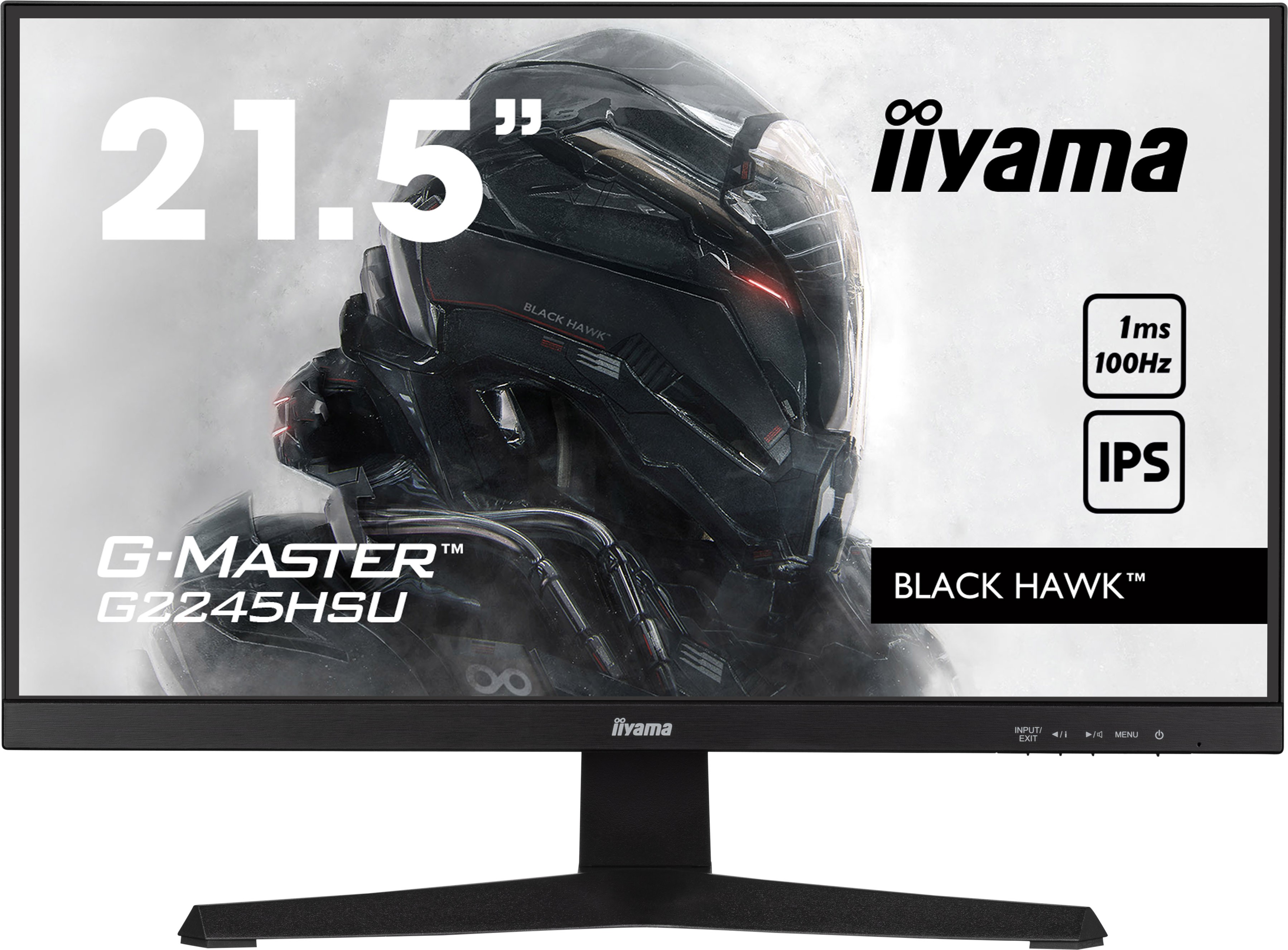 iiyama G-Master Black Hawk gaming monitor 22" Black, IPS, 100Hz, 1ms, FreeSync, HDMI, Display Port, USB Hub - G2245HSU