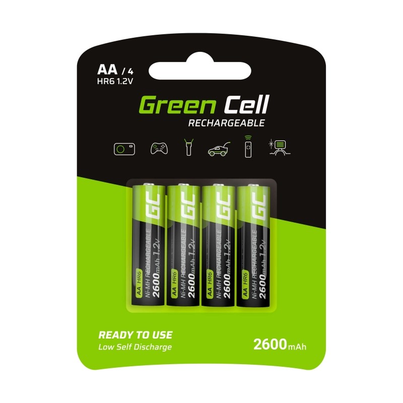 Green Cell Rechargeable AA/4 2600mAh - HR01