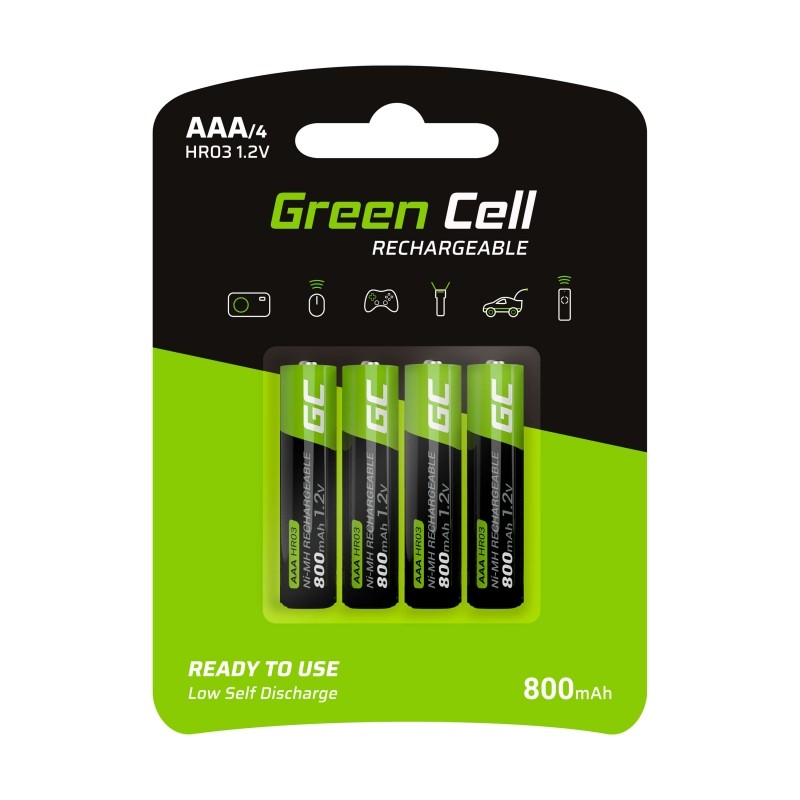 Green Cell Rechargeable AAA/4 800mAh - GR04
