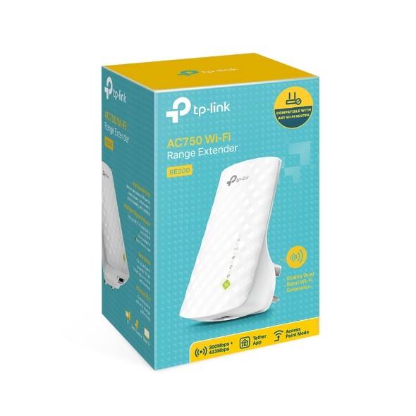 TP-Link AC750 RE200 Wi-Fi Range Extender - RE200(UK)