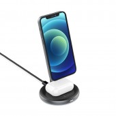 Adam Elements Omnia M2 Magnetic 2-in-1 Wireless Charger with Power Adapter - APAADM2BK