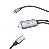 ADAM CASA H180 USB-C to 4K 60Hz HDMI Cable with PD 100W Gray - ACBADH180MGY