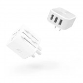 Adam Elements APAADT3SL Omnia T3 Travel Adapter, Sliver-White - APAADT3SL