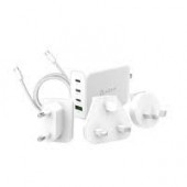 Adam Elements APAADPRO130WH 130W Omnia Pro 130 4-Port Power Charger, White - APAADPRO130WH