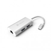 ADAM CASA Hub eC301 USB3.1 Type-C to Gigabit Ethernet / 2xUSB 3.1 (Silver) - AAPADHEC301SL